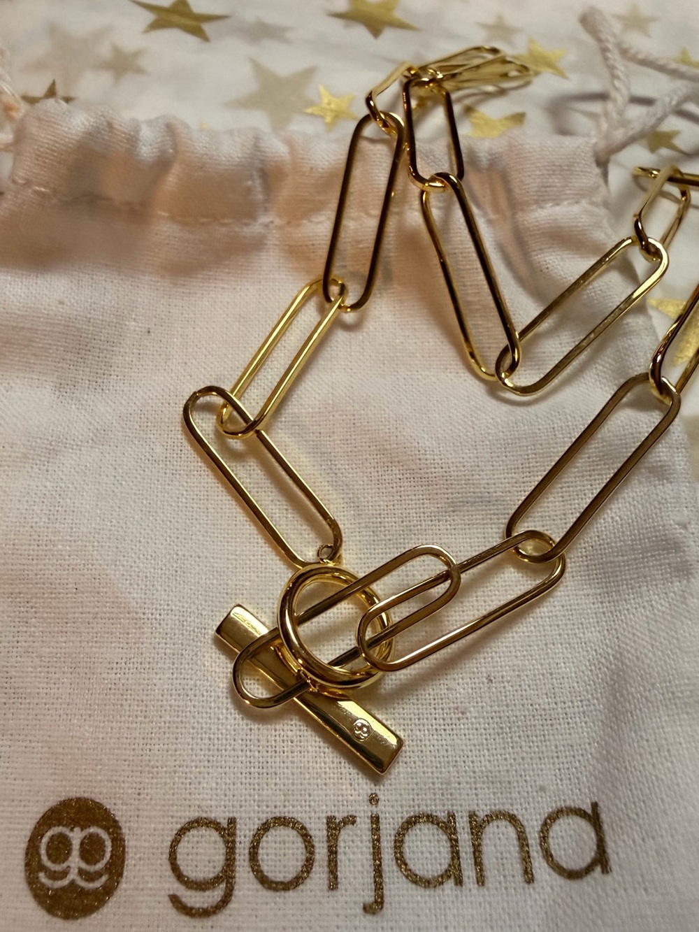 Gorjana Gold Paperclip Link Toggle Necklace